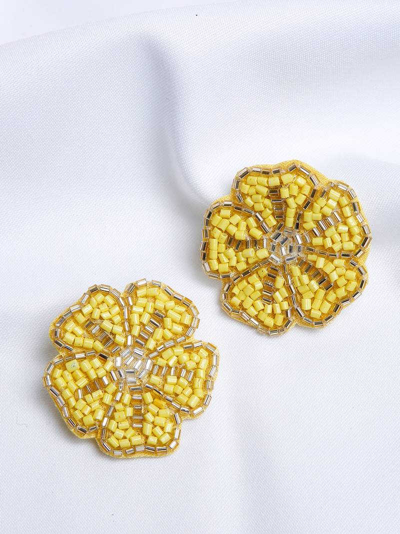 SMER Yellow  Contemporary Stud Earrings