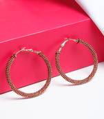 SMER Contemporary  Rose Gold Oxidised Alloy Hoop Earring
