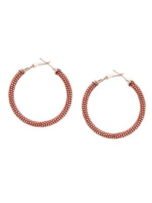 SMER Contemporary  Rose Gold Oxidised Alloy Hoop Earring 3