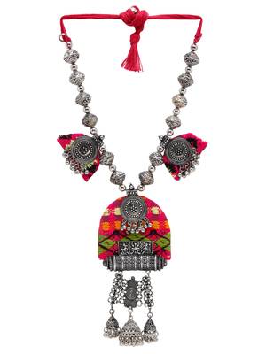 SMER Oxidised Afgani Style Handcrafted Multicolor Thread Necklace For Women & Girls 2