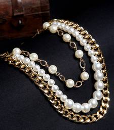 SMER Contemporary White & Gold-Toned Layered Necklace