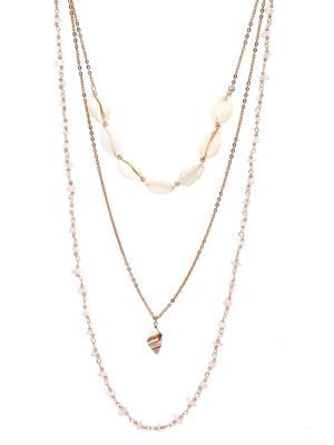SMER Contemprory Sleek Gold Plated Tasseled Layered Necklaces 2