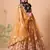 gold net lehenga set choli with dupatta with gold blouse and dupatta