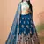 dove blue net lehenga set choli with dupatta with gold blouse and dupatta