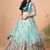 sky blue net lehenga set choli with dupatta with gold blouse and dupatta