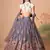 grey net lehenga set choli with dupatta with gold blouse and dupatta