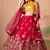 rani pink net lehenga set choli with dupatta with yellow blouse and dupatta