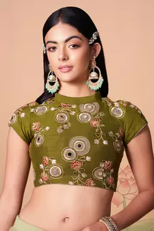 Amazing Pista Green Net Bridesmaid Lehenga Choli with Blouse and Dupatta