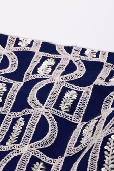 blue georgette thread embroidered lehenga set choli with dupatta 