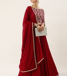 classy blue embroidered thread work georgette festive lehenga set choli with dupatta with dupatta