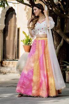 Beautiful Multi Color Bridesmaid Art Silk Lehenga Choli Set