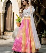 multi color art silk lehenga set choli with dupatta 