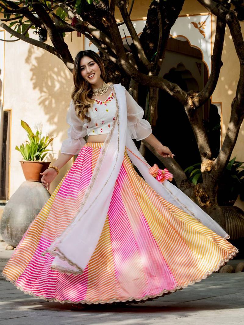 Beautiful Multi Color Bridesmaid Art Silk Lehenga Choli Set
