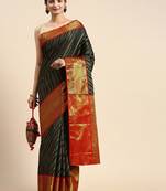 Black Woven Banarasi Saree With Blouse