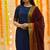 Blue plain cotton ethnic-kurtis