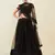black net embroidered wedding lehenga set choli with dupatta for women