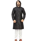 Black color Printed kurta with payjama