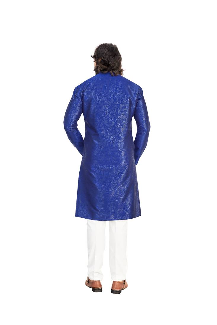 Blue color Printed kurta with payjama