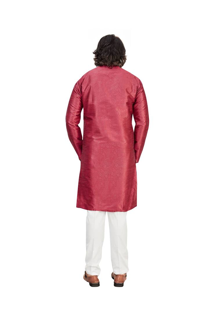 Wine color Printed kurta with payjama