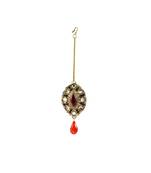 Brass Gold Platted  Multicolor Stone Studded  Maang Tikka