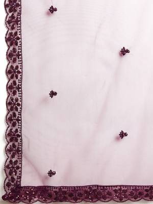 puple embroidered net lehenga set choli with dupatta  6