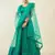 teal embroidered net lehenga set choli with dupatta 