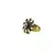 Brass Gold Platted  White Stone Studded  Ring With Adjustable