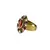 Brass Gold Platted  Multicolor Stone Studded  Ring With Adjustable