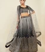 Gorgeous Black Sequins Art Silk Wedding Wear Lehenga Choli Set
