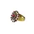 Brass Gold Platted  Multicolor Stone Studded  Ring With Adjustable