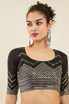 black sequins art silk lehenga set choli with dupatta 