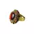 Brass Gold Platted  Multicolor Stone Studded  Ring With Adjustable
