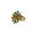 Brass Gold Platted  Multicolor Stone Studded  Ring With Adjustable