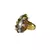 Brass Gold Platted  Multicolor Stone Studded  Ring With Adjustable