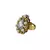Brass Gold Platted  Multicolor Stone Studded  Ring With Adjustable