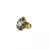 Brass Gold Platted  Multicolor Stone Studded  Ring With Adjustable