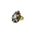 Brass Gold Platted  Multicolor Stone Studded  Ring With Adjustable