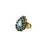 Brass Gold Platted  Blue Stone Studded  Ring With Adjustable