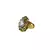 Brass Gold Platted  Green Stone Studded  Ring With Adjustable