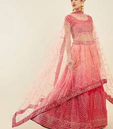 pink sequins art silk lehenga set choli with dupatta 