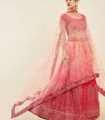 Gorgeous Pink Sequins Art Silk Wedding Wear Lehenga Choli Set