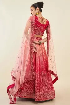 pink sequins art silk lehenga set choli with dupatta 