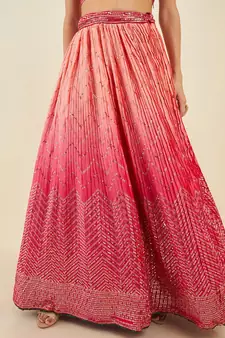 pink sequins art silk lehenga set choli with dupatta 