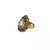 Brass Gold Platted  Golden Stone Studded  Ring With Adjustable