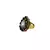 Brass Gold Platted  Green Stone Studded  Ring With Adjustable