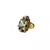 Brass Gold Platted  Multicolor Stone Studded  Ring With Adjustable