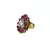 Brass Gold Platted  Pink Stone Studded  Ring With Adjustable
