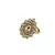 Brass Gold Platted  White Stone Studded  Ring With Adjustable