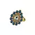 Brass Gold Platted  White Stone Studded  Ring With Adjustable