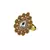Brass Gold Platted  Golden Stone Studded  Ring With Adjustable